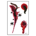 Realistic Halloween scar tattoo sticker with bloody wound, black worms, and spider motifs - WS-K11