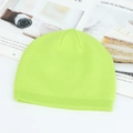 Neon green ribbed knit beanie hat for winter, made of soft acrylic blend yarn - Fluorescent Green