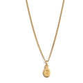 Collana dorata in acciaio inossidabile con ciondolo ovale e lettera F incisa - Collana + Ciondolo F