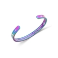 Brazalete abierto de acero inoxidable arcoiris con frases motivadoras grabadas - Mother Multicolor (B1021)