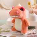 Cute orange plush Tyrannosaurus Rex stuffed dinosaur toy for kids with pink details - 25-28cm / Orange