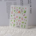 Detalle de pegatinas 5D para uñas con relieve de flores de ciruelo y motivos de bambú - Estilo de Flor de Ciruelo y Bambú (FEB-294)
