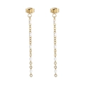 Bohemian gold tassel drop earrings with white bead accents for women stylish jewelry - Gold White Bead Style (KE109148-Z)