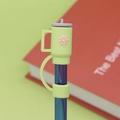 Dustproof flower silicone straw cover for Stanley cup in light green cup shape - Light Green Cup / 10mm