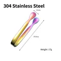 Rainbow plated 304 stainless steel sugar tong with SUS 304 stamp and 10.8cm measurement - 304 Stainless Steel 10.8cm Rainbow