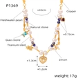 Détails des perles d'eau douce, pierres bleues et dimensions du pendentif cœur en zircon - Pendentif Cœur Bleu / 43cm