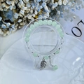 Exquisite pearl and sea blue beaded bracelet with a silver leaf pendant for women - S055-green Floral Leaf Beaded Bracelet #sz454