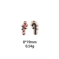Macro view of Christmas candy cane alloy pendant with 19x8mm size details and back texture - Style 13-Mini Candy Cane