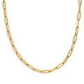 Minimalist 18K gold plated stainless steel paperclip chain necklace for women - Paperclip Chain Necklace - 45cm