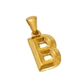 Ciondolo lettera B maiuscola in acciaio inossidabile placcato oro 18k 3D - Lettera B (B-Pendente)