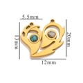 Pendentifs cœur plaqués or 18k avec turquoise et marbre blanc et dimensions détaillées - Or-G7 Cœur de Pierre