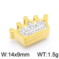Ciondolo a corona dorata con strass, accessorio per gioielli in acciaio inox 14x9mm - Oro (14*9mm)