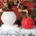 Christmas snowman round ball silicone mold for DIY candles and scented wax stones - Christmas Ball C ZL-75 (Snowman Fir)