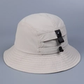 Detail of lightweight quick-dry sun hat with ripstop texture and utility side pocket - M(56-58cm) / Beige