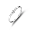 Elegant S925 silver ring featuring micro-inset zircon and a minimalist stackable design - Platinum-FDJZ-191