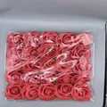 Artificial PE foam roses in deep pink for wedding bouquets 25-30 pieces pack - Bagged Rose Flower Heads (No Leaves) / Red