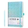 Sky blue glitter A5 journal set with elastic band, pen holder and matching pen - A5 Strap Notebook With Blue Pen / Gypsophila Blue