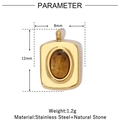 Detailed size parameters of a gold-plated stainless steel pendant with yellow stone - VG847-Gold Square Brownish Yellow Stone (Pack of 3)