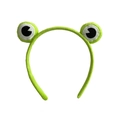 Serre-tête mignon aux yeux de grenouille en peluche verte pour le visage - Petite Grenouille / Vert Basique