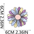 Close-up of a 6cm embroidered daisy patch showing colorful stitching and petal details - No.5 Sunflower (X10HL-086-05)