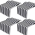 Modern black and white striped table runner with a smooth satin finish and clean minimalist design - 30*275cm / Black & White Stripes