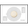 Rectangle silicone baking mat with measurement scales and dough size circles 45x60cm - Silicone / 60*40cm White Base Black Print