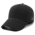 Cappellino da baseball invernale in misto lana grigio scuro con fodera calda - Regolabile / Grigio