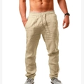 Pantalón hip hop para hombre en algodón caqui beige con cintura elástica - S / Caqui