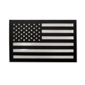 Tactical IR reflective American flag morale patch with black and white laser cut design - B&W Glow in Dark (Left)