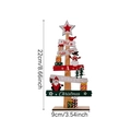 Christmas snowman and Santa wooden tree table decor with Merry Christmas text - Snowman Style