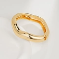 Bracelet jonc doré minimaliste aux lignes ondulées irrégulières et finition polie - Bracelet jonc miroir épais à vagues irrégulières (SL289) / Or