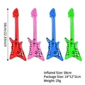 Set of four colorful 58cm inflatable PVC party guitars in red, pink, blue, and green colors - 60CM Bass Guitar (Multicolor)