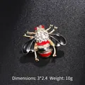 Macro detail of vintage honey bee brooch with red and black enamel and rhinestones - Red Eyes Red Bee (XD7995-3)