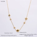 Golden stainless steel star necklace with waterproof hypoallergenic finish for women - Black Star Style (XL31206)