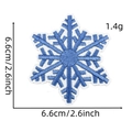 Détail de l'écusson brodé flocon de neige bleu de 6,6 cm avec des coutures complexes - Patch de Noël Bleu 1# (Flocon de neige)