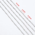 Silver stainless steel bar link chain with 1.2cm length and 0.1cm wire diameter - 1 Meter/Pack / Steel Color-1.2mm