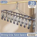 Gunmetal stainless steel laundry rack with 20 clips for drying socks and underwear - 1 Piece / 20 Clips / Gunmetal