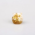 Cute resin owl figurine with gold leaf and clear crystal stone chips decor - 07 White Shell + Gold Foil