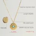 Détails du collier en acier doré avec pendentif étoile turquoise et spécifications techniques - Or 18K / Doré