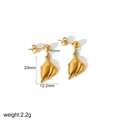 18K gold-plated stainless steel shell earrings for women with detailed size measurements - Conch Stud Earrings (TE6897-HL) / Gold