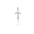 Polished silver Ankh cross pendant in stainless steel with a mirror reflection - DZ01 (Ankh Cross) / Silver