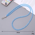 Blaue Glitzer-Handykette zum Umhängen mit silbernem Metallverschluss 64cm - Crossbody-Stil / Dunkelblau