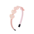 Serre-tête cœur rose pour filles avec paillettes colorées sur fond blanc pur - Rose Pailleté Irisé Cœur