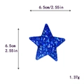 Blue sequin star patch for DIY clothing, 6.5cm embroidered applique decoration - Dark Blue Star #3