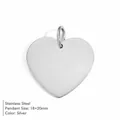 High-polished silver stainless steel heart pendant DIY jewelry charm, 18x20mm size - 18x20mm / Silver