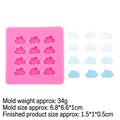 Molde de silicona rosa con 12 cavidades de nube para cera y chocolate 6,8x6,6x1cm - 2# Rosa - Nube de 12 Agujeros (B670)