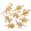 Set da 14 pezzi di dinosauri giocattolo dorati con T-Rex e Triceratopo per feste - Set da 8 Pezzi (Oro Cavo)