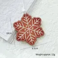Snowflake-shaped wooden Christmas tree ornament with white rope and bead detail - 10cm Snowflake A