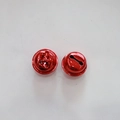 Pair of bright red electroplated metal bells for DIY pet collars and holiday decorations - 1.8cm / Red