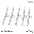 Five pieces of silver stainless steel T-bar toggle clasps for DIY jewelry components - Silver Large Smooth Style (KLJ8489-Z)